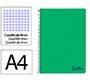 Cuaderno espiral liderpapel a4 wonder tapa plastico 80h 90gr cuadro 4mm con margen color verde oscuro