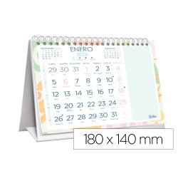 Calendario espiral triangular liderpapel de sobremesa serie joven 2026 18x14 cm papel 128 gr con pegatinas