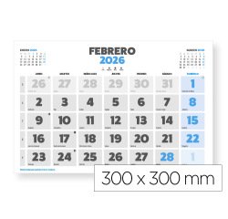 Calendario pared liderpapel clasico 2026 lomo engomado 30x30 cm papel 105 gr