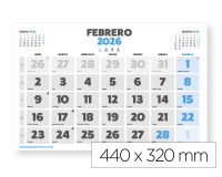 Calendario pared liderpapel clasico 2026 lomo engomado 44x32 cm papel 128 gr