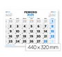Calendario pared liderpapel clasico 2026 lomo engomado 44x32 cm papel 128 gr