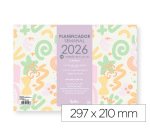 Planning semanal liderpapel joven 2026 29,7x21 cm din a4 con pegatinas papel 104 gr