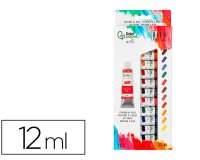 Pintura al oleo liderpapel caja de 12 tubos de aluminio de 12 ml colores surtidos