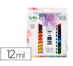 Pintura al oleo liderpapel caja de 24 tubos de aluminio de 12 ml colores surtidos