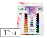 Pintura al oleo liderpapel caja de 24 tubos de aluminio de 12 ml colores surtidos
