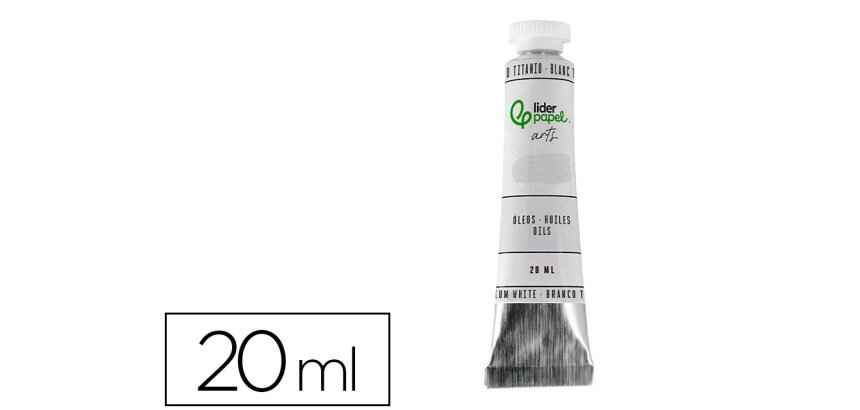 Pintura al oleo liderpapel tubo de aluminio de 20 ml color blanco titanio