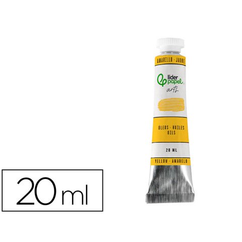Pintura al oleo liderpapel tubo de aluminio de 20 ml color amarillo