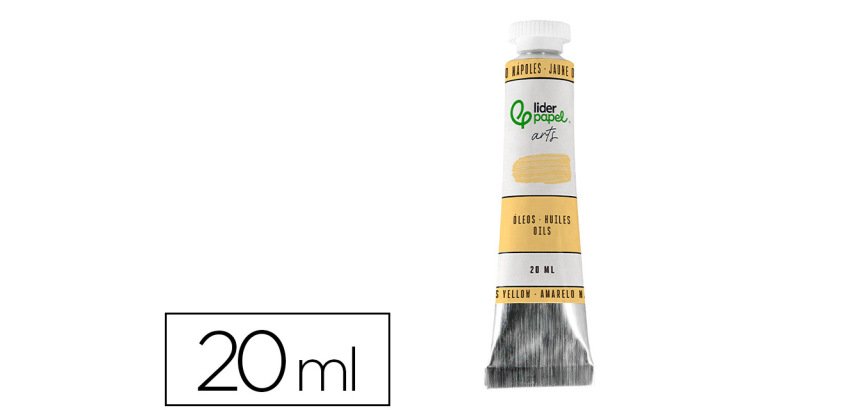 Pintura al oleo liderpapel tubo de aluminio de 20 ml color amarillo napoles
