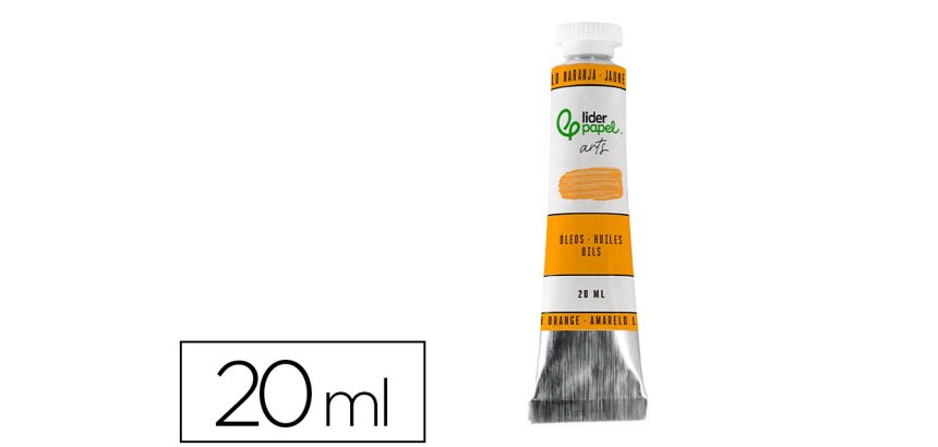 Pintura al oleo liderpapel tubo de aluminio de 20 ml color amarillo naranja