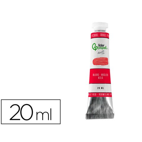 Pintura al oleo liderpapel tubo de aluminio de 20 ml color rojo pirrol