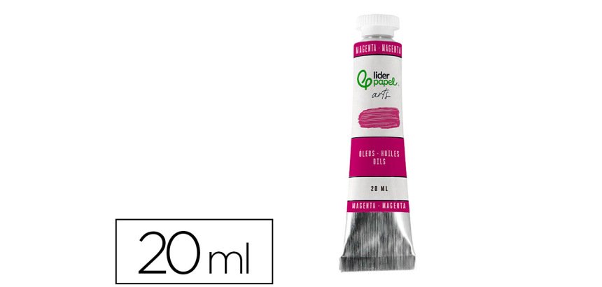 Pintura al oleo liderpapel tubo de aluminio de 20 ml color magenta