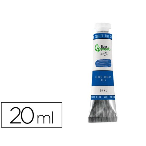Pintura al oleo liderpapel tubo de aluminio de 20 ml color azul cobalto