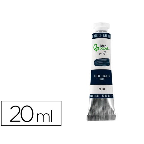 Pintura al oleo liderpapel tubo de aluminio de 20 ml color azul de prusia