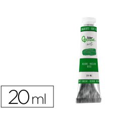 Pintura al oleo liderpapel tubo de aluminio de 20 ml color verde permanente