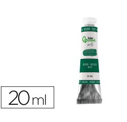 Pintura al oleo liderpapel tubo de aluminio de 20 ml color verde oscuro