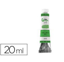 Pintura al oleo liderpapel tubo de aluminio de 20 ml color verde esmeralda