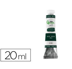 Pintura al oleo liderpapel tubo de aluminio de 20 ml color verde oliva