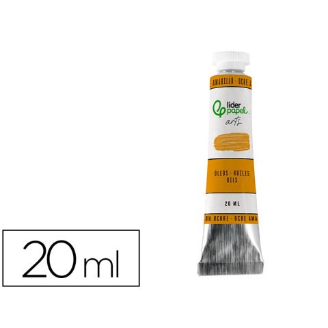 Pintura al oleo liderpapel tubo de aluminio de 20 ml color ocre amarillo