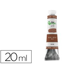 Pintura al oleo liderpapel tubo de aluminio de 20 ml color marron siena