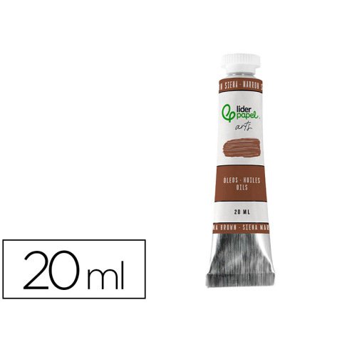 Pintura al oleo liderpapel tubo de aluminio de 20 ml color marron siena