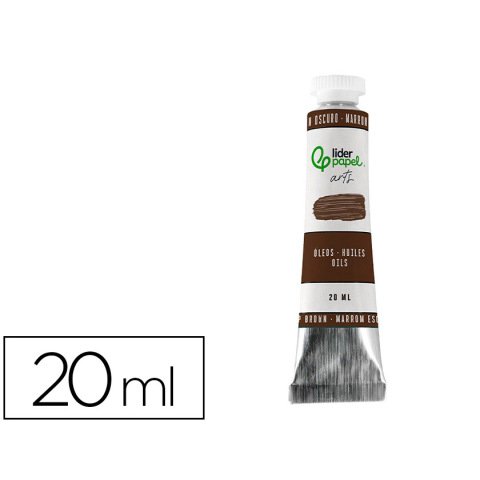 Pintura al oleo liderpapel tubo de aluminio de 20 ml color marron oscuro