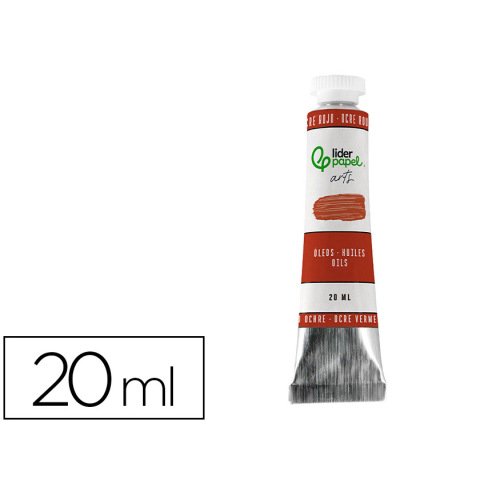 Pintura al oleo liderpapel tubo de aluminio de 20 ml color ocre rojo