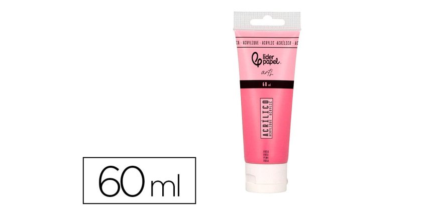 Pintura acrilica liderpapel tubo de plastico de 60 ml color rosa