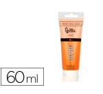 Pintura acrilica liderpapel tubo de plastico de 60 ml color naranja permanente