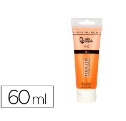 Pintura acrilica liderpapel tubo de plastico de 60 ml color naranja permanente