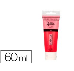 Pintura acrilica liderpapel tubo de plastico de 60 ml color rojo pirrol