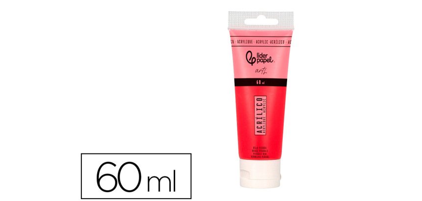 Pintura acrilica liderpapel tubo de plastico de 60 ml color rojo pirrol