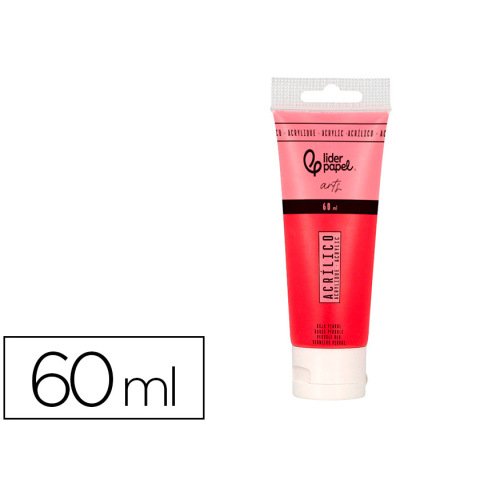 Pintura acrilica liderpapel tubo de plastico de 60 ml color rojo pirrol
