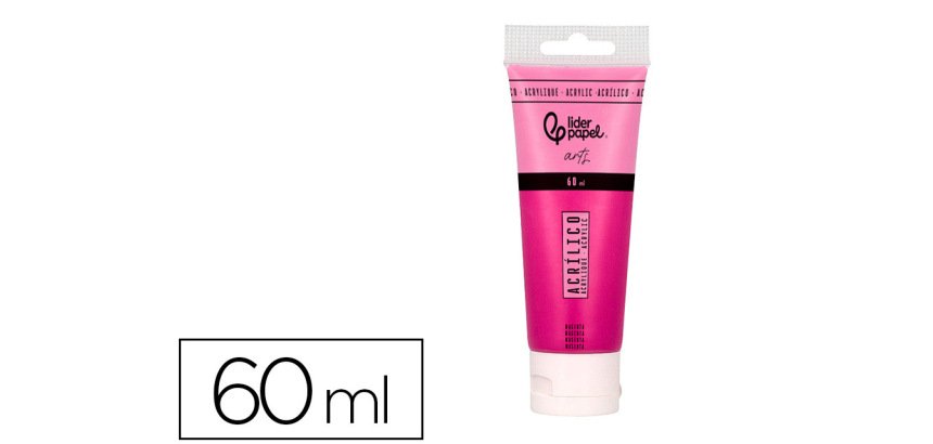 Pintura acrilica liderpapel tubo de plastico de 60 ml color magenta