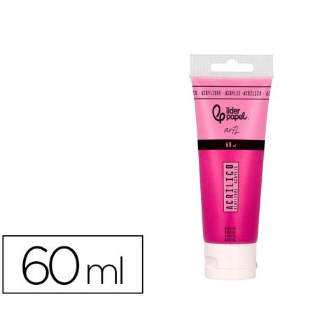 Pintura acrilica liderpapel tubo de plastico de 60 ml color magenta