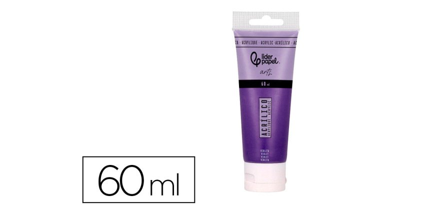 Pintura acrilica liderpapel tubo de plastico de 60 ml color violeta