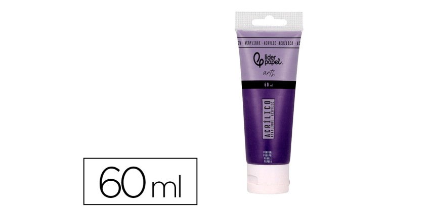 Pintura acrilica liderpapel tubo de plastico de 60 ml color purpura