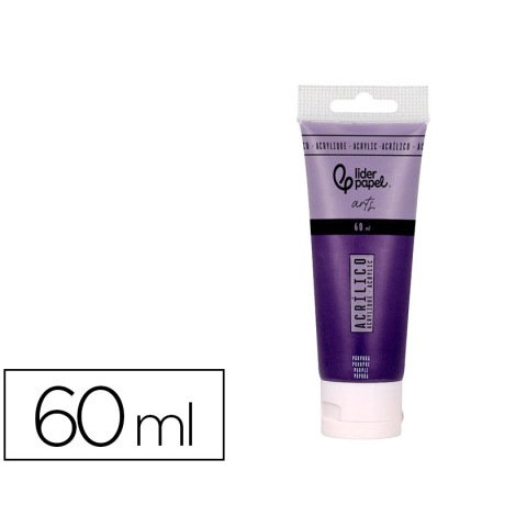Pintura acrilica liderpapel tubo de plastico de 60 ml color purpura