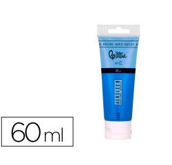 Pintura acrilica liderpapel tubo de plastico de 60 ml color azul