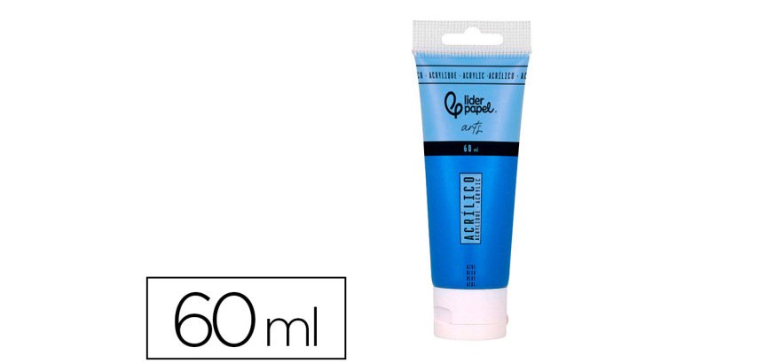 Pintura acrilica liderpapel tubo de plastico de 60 ml color azul