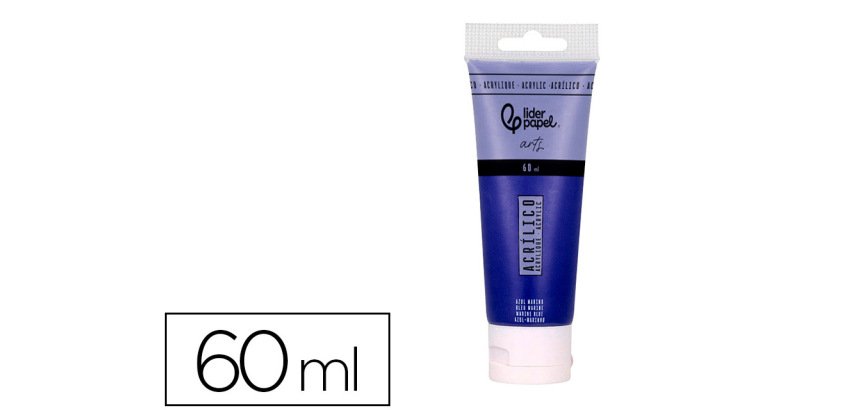 Pintura acrilica liderpapel tubo de plastico de 60 ml color azul marino