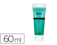 Pintura acrilica liderpapel tubo de plastico de 60 ml color verde turquesa