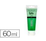 Pintura acrilica liderpapel tubo de plastico de 60 ml color verde permanente