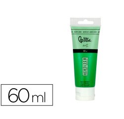 Pintura acrilica liderpapel tubo de plastico de 60 ml color verde permanente