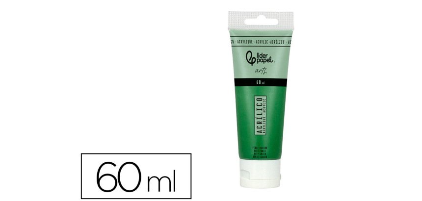 Pintura acrilica liderpapel tubo de plastico de 60 ml color verde oscuro