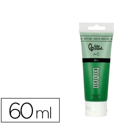 Pintura acrilica liderpapel tubo de plastico de 60 ml color verde oscuro