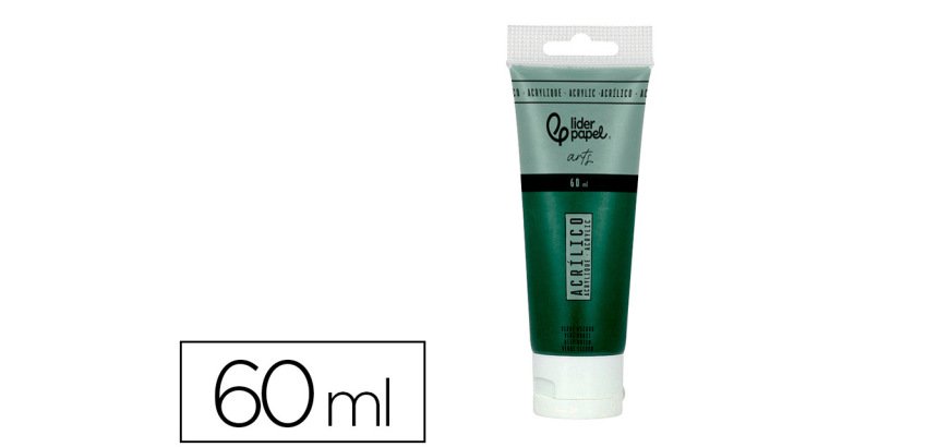 Pintura acrilica liderpapel tubo de plastico de 60 ml color verde oliva