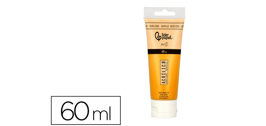 Pintura acrilica liderpapel tubo de plastico de 60 ml color ocre amarillo