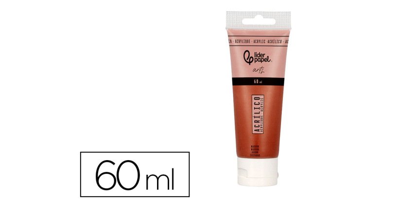 Pintura acrilica liderpapel tubo de plastico de 60 ml color marron