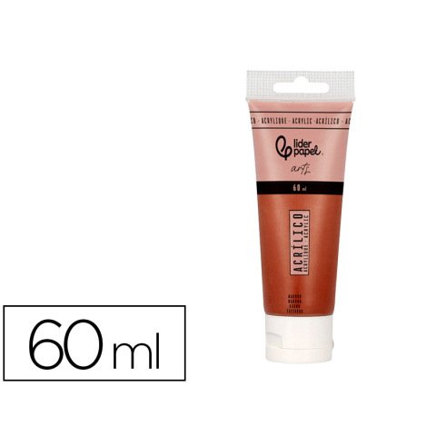 Pintura acrilica liderpapel tubo de plastico de 60 ml color marron