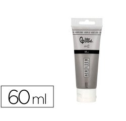 Pintura acrilica liderpapel tubo de plastico de 60 ml color gris